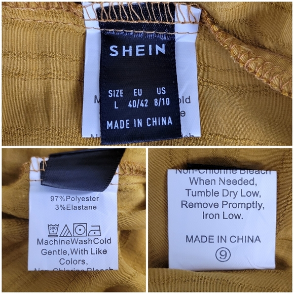 Shein Sleeveless High Neck Fit & Flare Knee Length Dress Mustard Women's L 8/10 - Picture 4 of 7